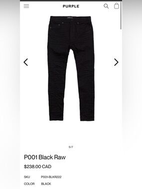PURPLE P001 Black Slim Fit Men’s Jeans